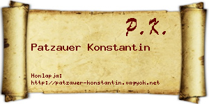 Patzauer Konstantin névjegykártya
